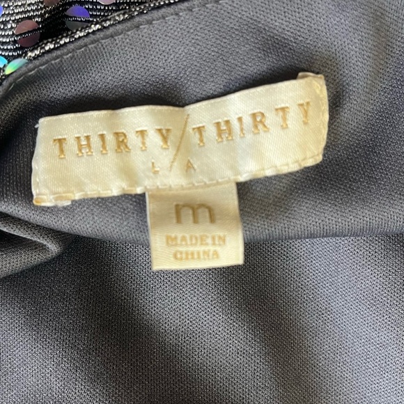 Thirty/Thirty Silver Sequined Backless Mini Dress With Bell Sleeves Size Medium - Picture 7 of 7